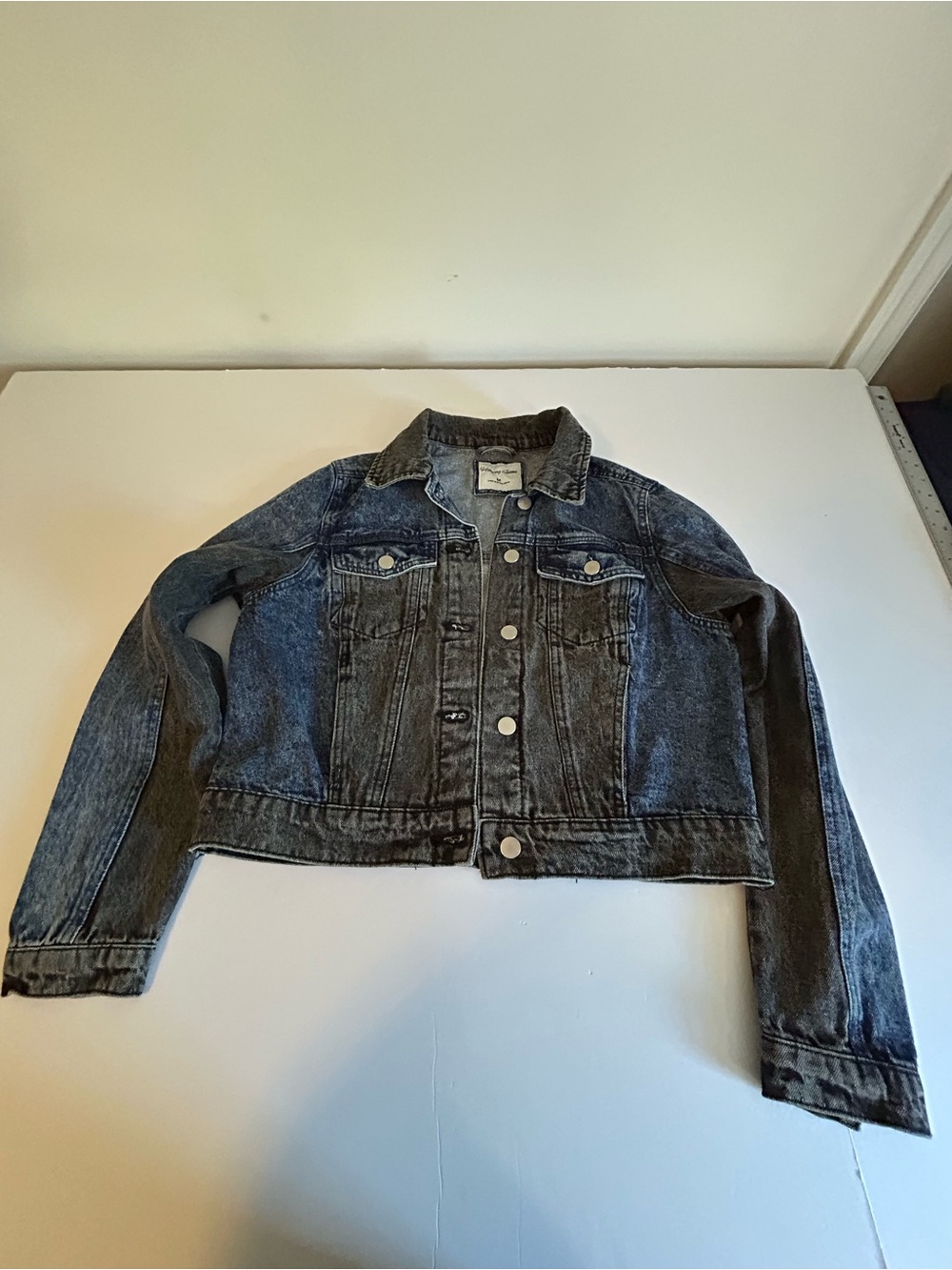 Classic Washed 2-tone Denim Jacket - Blue and grey